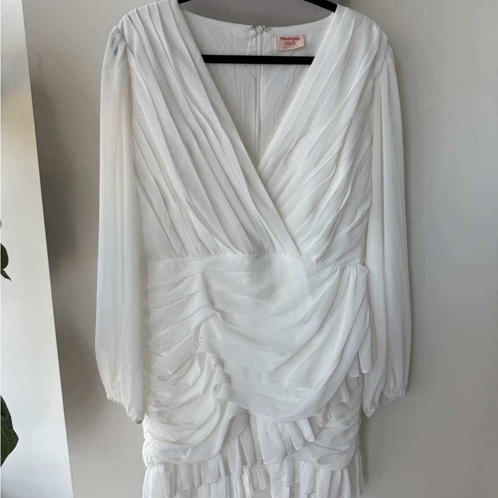 Showpo White Long Sleeve Dress